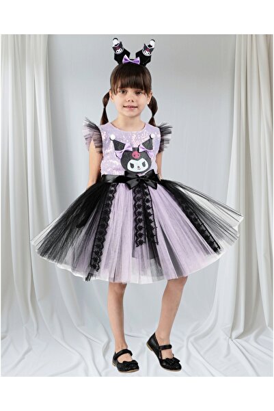 hn sport Kız Çocuk A Kalitede Kuromili Elbise Parti Mezuniyet Doğum Günü Kostüm Düğün Abiye Taç ve Tokalı