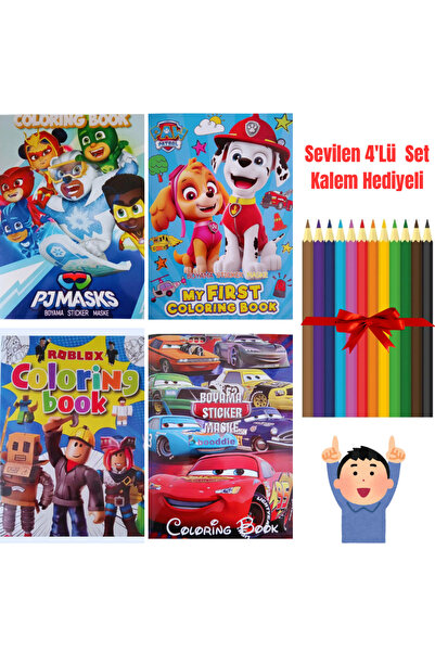 booddie Pj Maskes Paw Petrol Roblox Cars Boyama Kitabı Stickerlı 12'li Boya K...