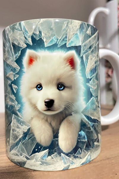 thekam Sevimli Köpekli Kupa Bardak 3d Efektli Yavru Köpek Baskılı Kupa Bardak...