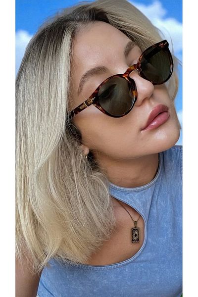 Pierre Lotus Unisex Leopard Pattern Round Frame Sunglasses Plg1125