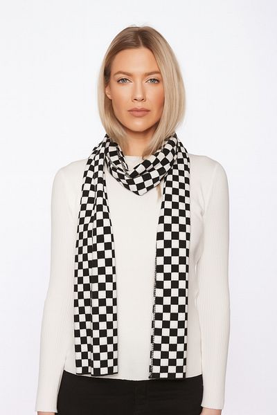 Sebir Moda Checkered Patterned Knitwear Scarf