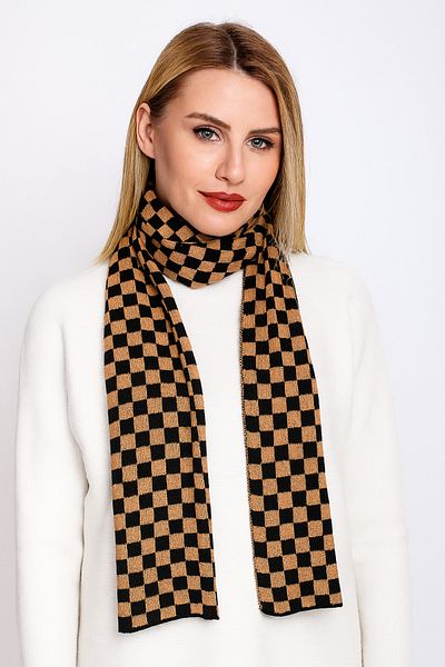 Sebir Moda Checkered Patterned Knitwear Scarf