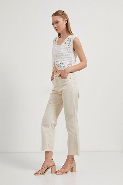 Arma Life Pantaloni ecru cu talie înaltă pentru femei