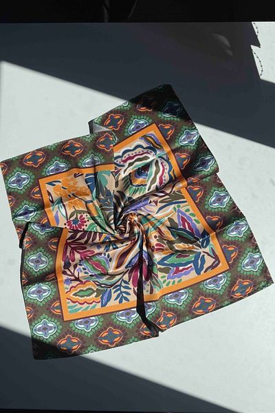 keisy Ethnic Pattern Saffron Bandana Scarf
