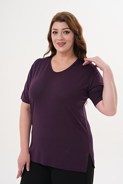 Butik Büyük beden yeni Sezon kısa kol geniş kalıp esnek rahat Viskon Anne Bluz