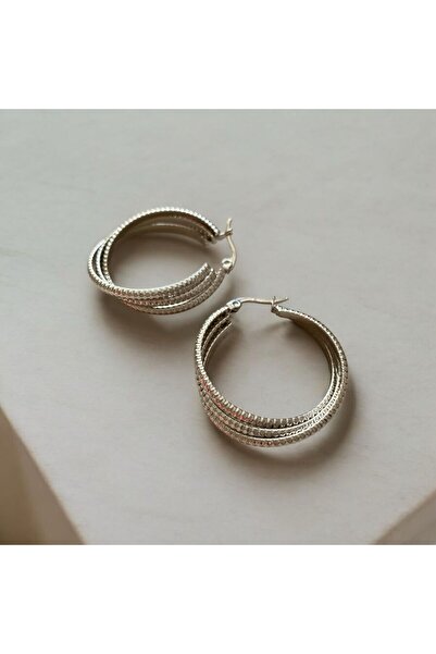 staınless steel Halka Çelik Silver Orta Boy Küpe