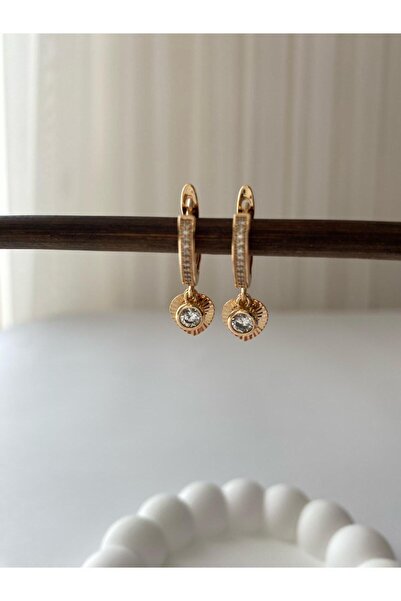 XUPING JEWELRY Zirkon Taşlı Kalp Damla Tasarım Küpe