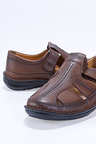 Vantaggio Alfio Brown Orthopedic 100% Genuine Leather Men's Sandals