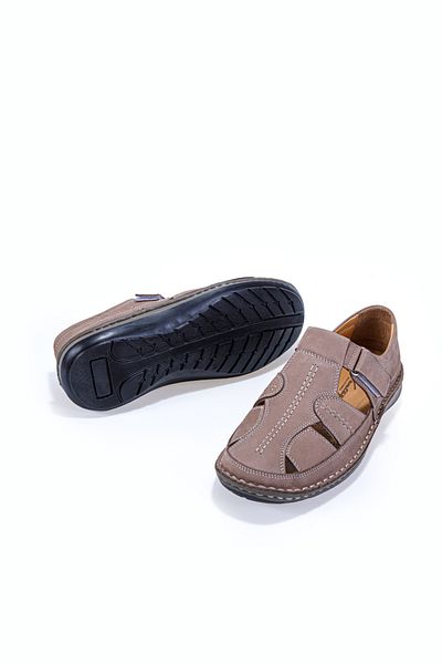 Vantaggio Ανδρικά πέδιλα Alfio Sand Nubuck Orthopedic 100% γνήσιο δέρμα