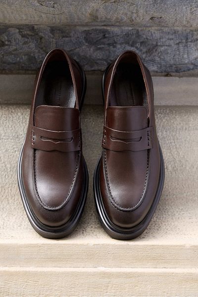 Vantaggio Pantofi clasici casual pentru bărbați, maro Romeo, 100% piele naturală