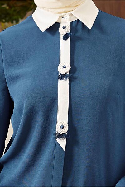 Alvina SHIRT COLLAR ACCESSORY DETAIL TUNIC 43703