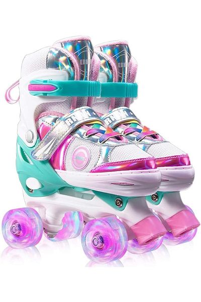 Rovyfota Skates Shoes for Beginners,Fun Illuminating Roller Skates, Size:M