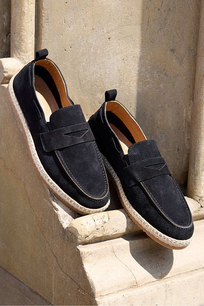 Vantaggio Мъжки мокасини Phoenix Black Velour, 100% естествена кожа