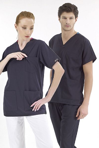 ÇİZGİ MEDİKAL Bluemarin Silva Luxury Lycra Doctor Nurse Single Top Jersey (țesătură LUXURĂ DE LUX DE ÎNALTĂ CALITATE)