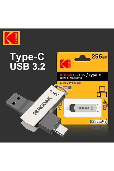 Kodak 256Gb. K273 Type-C and USB 3.2 Super Speed Type-C Input Suitable for All Phones Suitable for iPhone 15-16 Series