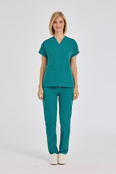 ÇİZGİ MEDİKAL Dr Greys Terikoton Ανοιχτό βενζινοκίνητο πράσινο Doctor Nurse Jersey χειρουργική στολή με λεπτό ύφασμα (ΚΑΤΩ ΤΟΠ)