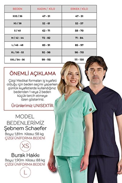 ÇİZGİ MEDİKAL Siyah Retro Lüks Likra Pantolon - Paçası Düğme Detaylı Doktor Hemşire Tek Alt Pantolon