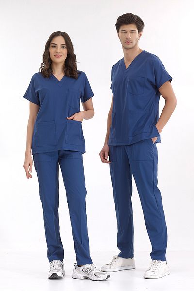 ÇİZGİ MEDİKAL Costum de jos de lux Lycra Greys albastru petrol Uniforma de asistentă medicală