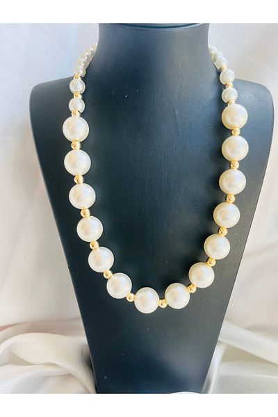 COCOSH TAKI Pearl Beaded Gold Detailed Multi-Design Necklace