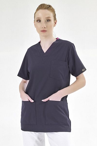 ÇİZGİ MEDİKAL Bluemarin Silva Luxury Lycra Doctor Nurse Single Top Jersey (țesătură LUXURĂ DE LUX DE ÎNALTĂ CALITATE)