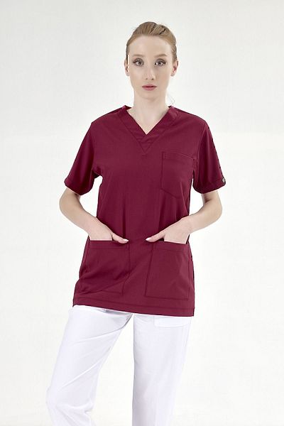 ÇİZGİ MEDİKAL Tricou de lux Claret Silva Lycra Doctor Nurse (țesătură Lycra de lux de înaltă calitate)
