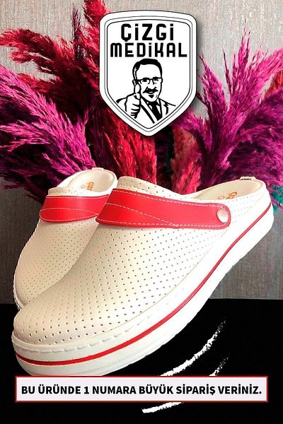 ÇİZGİ MEDİKAL White Classic Women's Sabo Slippers Orthopedic Doctor Nurse Hospital Slippers