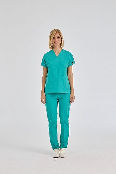 ÇİZGİ MEDİKAL Dr Greys Green Benetton Tericoton - Costum chirurgical, țesătură fină (SUB-TOP)