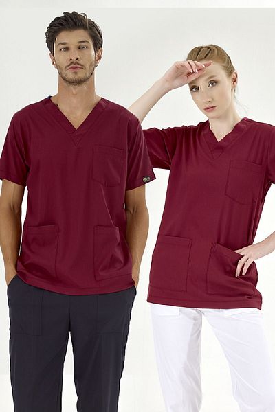 ÇİZGİ MEDİKAL Tricou de lux Claret Silva Lycra Doctor Nurse (țesătură Lycra de lux de înaltă calitate)