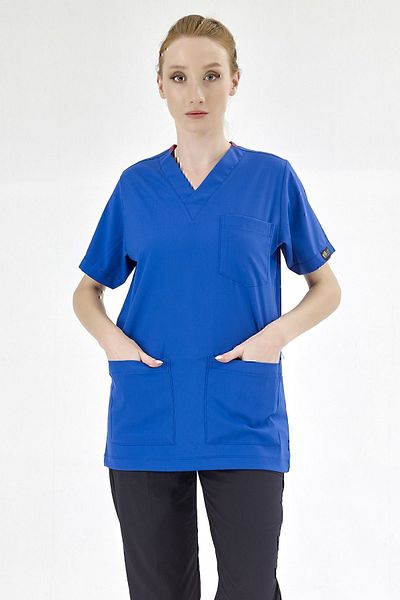ÇİZGİ MEDİKAL Tricou Saks Blue Silva Lycra Doctor Nurse