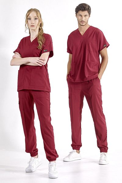 ÇİZGİ MEDİKAL Set de uniforme de lux Burgundy Jogger Leg Lycra