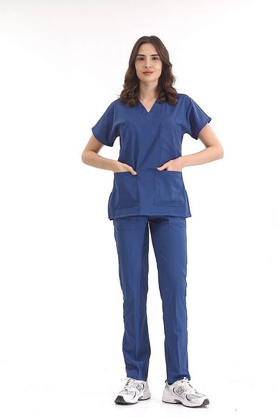 ÇİZGİ MEDİKAL Costum de jos de lux Lycra Greys albastru petrol Uniforma de asistentă medicală