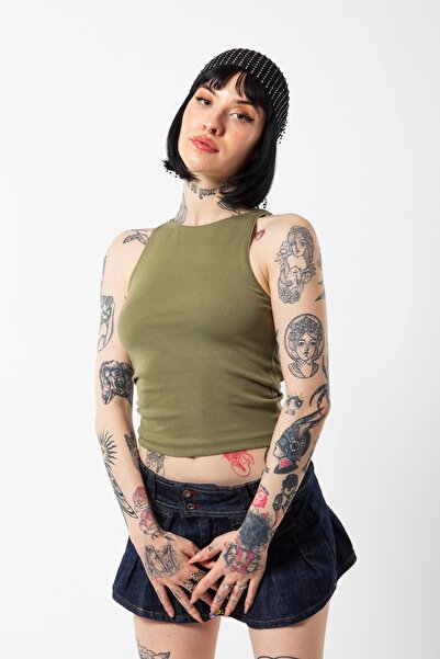 Bak Moda Haki Basic Atlet Crop - Без рукавів і швів