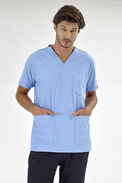 ÇİZGİ MEDİKAL Tricou un singur top din Lycra de lux Silva albastru deschis (țesătură Lycra de lux de înaltă calitate)