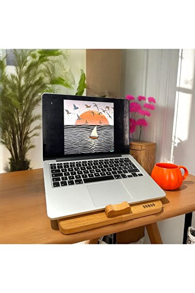 bohoostudio Ahşap Dizüstü Bilgisayar Standı-Katlanabilir Tablet Tutucu - Taşı...