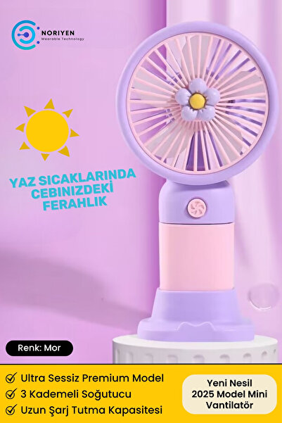 Noriyen Yeni Nesil Telefon Stantlı Masaüstü ve El İçin Şarjlı Soğutucu Taşına...