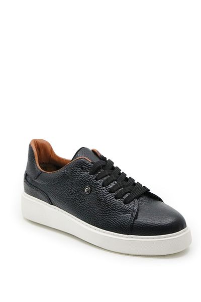 Pierre Cardin Prime Γνήσιο Δερμάτινο Casual Daily Ανδρικό Sneaker Μαύρο/Λευκό