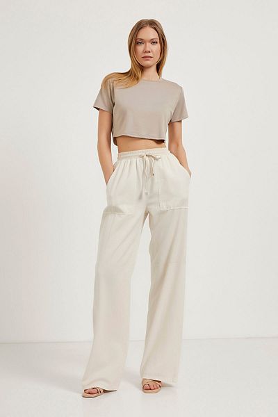 Arma Life Pantaloni Palazzo Stone pentru damă, cu talie elastică