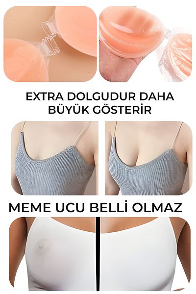 MySire Σουτιέν με κολλώδες σιλικόνη Magic Extra Support, Ανύψωση στήθους με διάφανο λουράκι