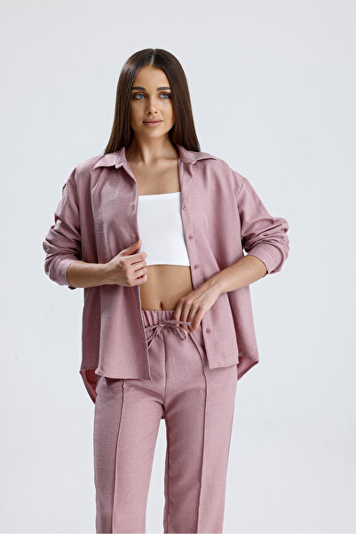 Sienza Women's Oversize Top and Bottom Set – Shirt and Elastic Pants Set of Two