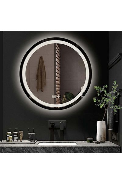 K Korman LED Bathroom Mirror, Round 50x50 cm, Anti-Fog, Shock Resistant, Touch Function