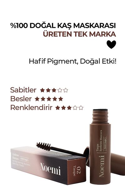 Noemi 100% Natural Eyebrow Mascara - Nourishing Feature - Eyebrow Mascara - 02 Taupe Brown Light Brown