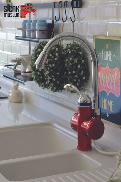 Sıcak Musluk Asg-1k Model Thermal Water Heater - Electric Water Heater Faucet Mounted on the Sink