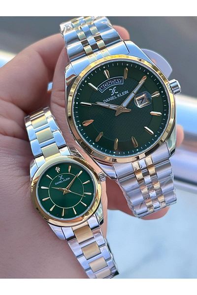 Daniel Klein Couple Couple Watch Steel Band 3 Atm Water Resistant Special Design Wristwatch Vs.Blkt.011