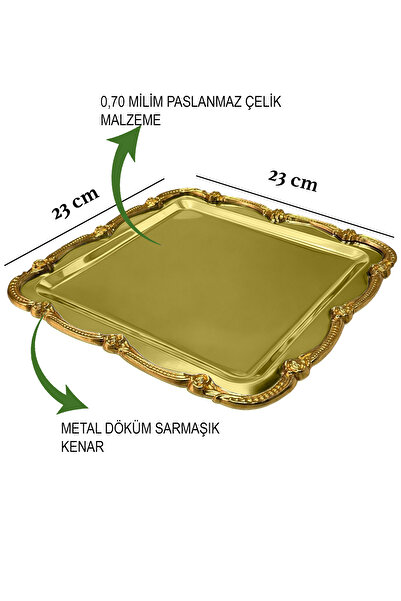 EVSTYLE 3-Piece Gold Ivy Tray - Stainless Steel