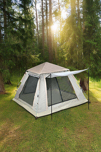 Bysay TAM OTOMATİK 4 KİŞİLİK TENTELİ KAMP ÇADIRI 210X210X135 CM (KREM)