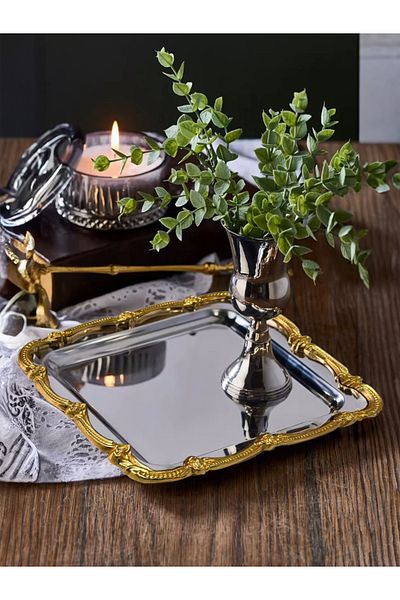 EVSTYLE Δίσκος 3 τεμαχίων ασημί Ivy - Ανοξείδωτο ατσάλι