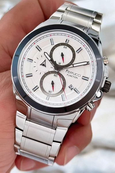 Ferrucci Steel Cord Function Men's Wrist Watch Silver-White New Season Sdfer084