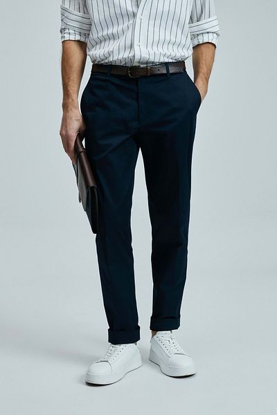 Lufian 111190339 Plus Smart Men's Chino Pants Slim Fit Men's Trousers Navy Blue
