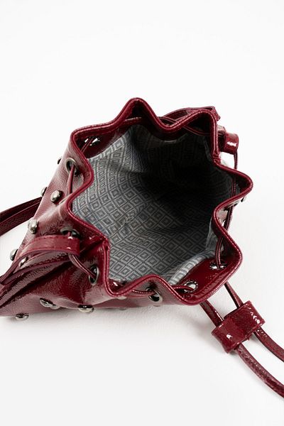 NBİBAGS Geantă de umăr pentru femei Black Trok Stone Mini Geantă Roșu Claret