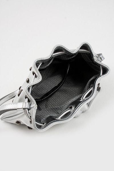NBİBAGS Geantă de umăr pentru femei Trok Stone Mini Pouch neagră argintie